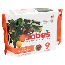 Load image into Gallery viewer, Jobe&#39;s Fruit/Citrus Fertilizer Spike [11-3-4], 9pk
