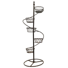 Load image into Gallery viewer, Lotus Basket Spiral Plant Stand with 5 9in Pots