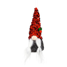 Load image into Gallery viewer, Plush Gnome with Sequin Hat Tree Ornament