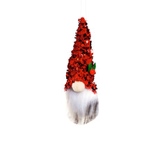 Load image into Gallery viewer, Plush Gnome with Sequin Hat Tree Ornament