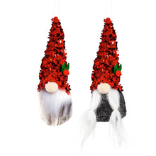 Load image into Gallery viewer, Plush Gnome with Sequin Hat Tree Ornament