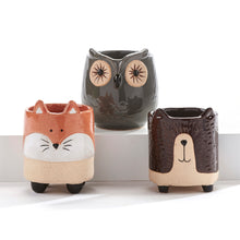 Load image into Gallery viewer, Pot, 2.5in, Ceramic, Forest Cabin Animal, 3 Styles