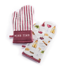 Load image into Gallery viewer, Wine Time Cotton Oven Mitt, 2 Styles