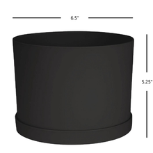 Load image into Gallery viewer, Planter, 6in, Mathers with Saucer, Black
