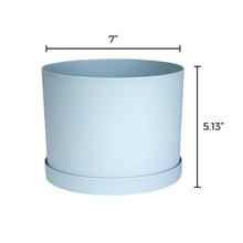 Load image into Gallery viewer, Planter, 6in, Mathers with Saucer, Misty Blue