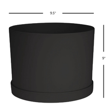 Load image into Gallery viewer, Planter, 10in, Mathers with Saucer, Black