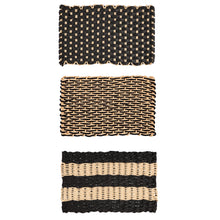 Load image into Gallery viewer, Cream & Black Woven Synthetic Door Mat