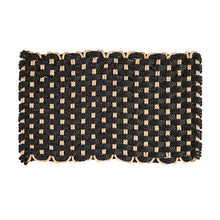 Load image into Gallery viewer, Cream & Black Woven Synthetic Door Mat