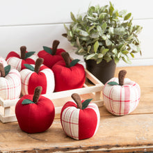 Load image into Gallery viewer, Fabric Teacher Apple Table Decor, 4.25in