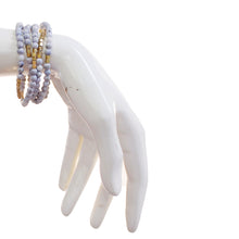 Load image into Gallery viewer, Stone Wrap Bracelet, Blue Howlite & Gold