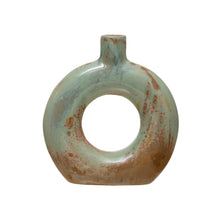 Load image into Gallery viewer, Vase, Stoneware, Cut-Out with Opal Reactive Glaze