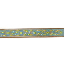 Load image into Gallery viewer, Cotton & Leather Dog Collar with Embroidery, Large