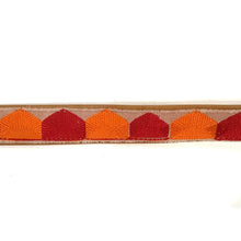 Load image into Gallery viewer, Cotton & Leather Embroidered Dog Collar, Medium