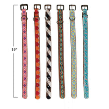 Load image into Gallery viewer, Cotton & Leather Embroidered Dog Collar, Medium