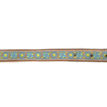 Load image into Gallery viewer, Cotton & Leather Embroidered Dog Collar, X-Small