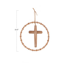 Load image into Gallery viewer, Wood & Metal Hanging Cross Decor, 10.5in, 2 Styles