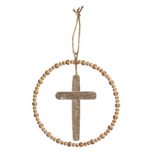 Load image into Gallery viewer, Wood & Metal Hanging Cross Decor, 10.5in, 2 Styles