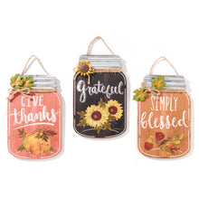 Load image into Gallery viewer, Wood Mason Jar Sign Wall Decor, 3 Styles