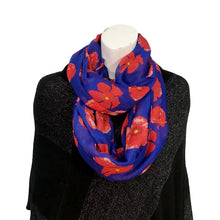 Load image into Gallery viewer, Ladies Fashion Infinity Scarf, Poppy Print, 6 Asst