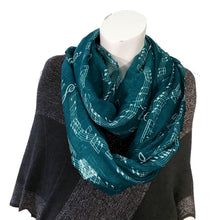 Load image into Gallery viewer, Ladies Fashion Infinity Scarf, Musical Note Print