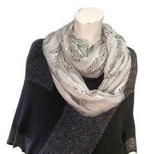 Load image into Gallery viewer, Ladies Fashion Infinity Scarf, Musical Note Print