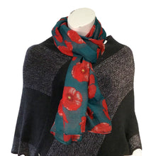Load image into Gallery viewer, Ladies Fashion Long Scarf, Poppy Print, 4 Asst