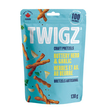 Load image into Gallery viewer, Twigz Pretzels, Buttery Herb & Garlic, 130g