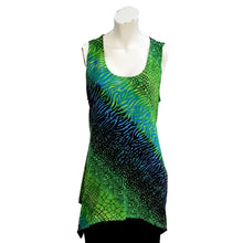 Load image into Gallery viewer, Kira Animal Print Asymmetrical Hem Tank Top, Green