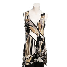Load image into Gallery viewer, Kira Geo Print Asymmetrical Hem Tank Top, Black
