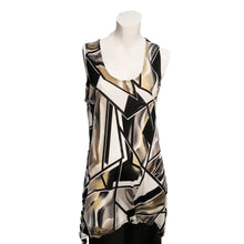 Load image into Gallery viewer, Kira Geo Print Asymmetrical Hem Tank Top, Black