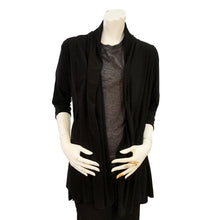 Load image into Gallery viewer, Valeria Long Sleeved Long A-Line Jacket, Black