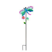 Load image into Gallery viewer, Solar Metal Dragonfly Garden Stake, 36in
