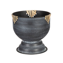 Load image into Gallery viewer, Planter, 6in, Metal Urn with Woven Accent