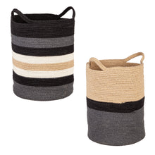 Load image into Gallery viewer, Natural Cotton Woven Basket with Handles, 12in
