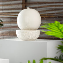 Load image into Gallery viewer, White Round Ceramic Tabletop Fountain