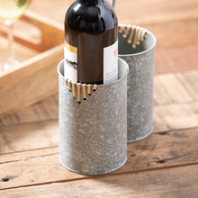 Load image into Gallery viewer, Rustic Metal 2-Bottle Wine Caddy with Hook