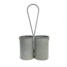 Load image into Gallery viewer, Rustic Metal 2-Bottle Wine Caddy with Hook