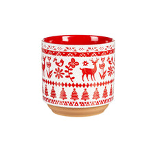 Load image into Gallery viewer, Pot, 4in, Ceramic, Red & Green Pattern, 3 Styles