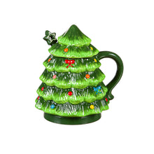 Load image into Gallery viewer, Ceramic Christmas Tree Mug with Spoon Set, 16oz