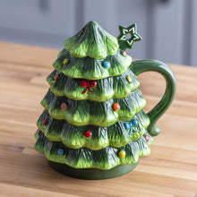 Load image into Gallery viewer, Ceramic Christmas Tree Mug with Spoon Set, 16oz