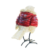 Load image into Gallery viewer, Polyresin Bird in Red Coat Figurine, 4.75in