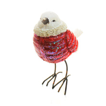 Load image into Gallery viewer, Polyresin Bird in Red Coat Figurine, 4.75in