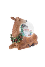 Load image into Gallery viewer, Reindeer with Snowman Family LED Snow Globe, 11in