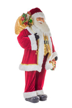 Load image into Gallery viewer, Life-Sized Fabric Standing Santa with Gifts, 70in
