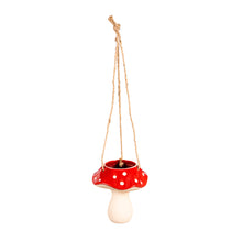 Load image into Gallery viewer, Planter, Ceramic, Hanging Red Mushroom