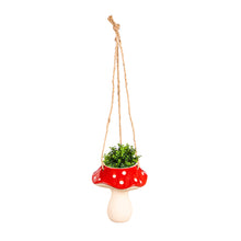 Load image into Gallery viewer, Planter, Ceramic, Hanging Red Mushroom