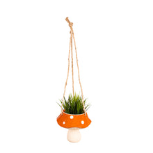 Load image into Gallery viewer, Planter, Ceramic, Hanging Orange Mushroom