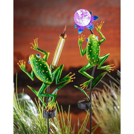 Solar Leaping Frog Garden Stake, 2 Styles