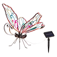 Load image into Gallery viewer, Metal Solar Neon Butterfly Statue, 28in
