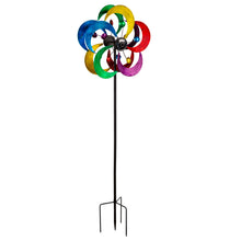 Load image into Gallery viewer, Solar Rainbow Daisy Spinner Garden Stake, 75in